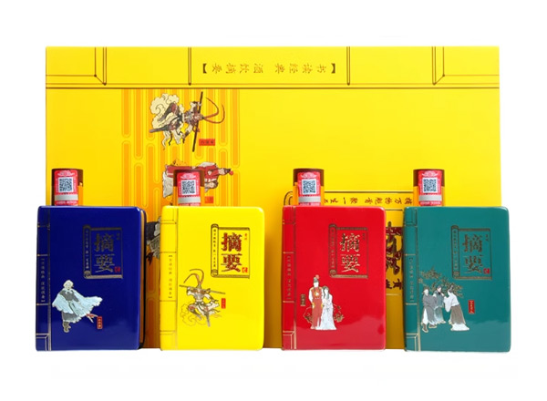 齐齐哈尔摘要酒回收摘要四大名著礼盒装53度200ml*4瓶贵州金沙回沙酒